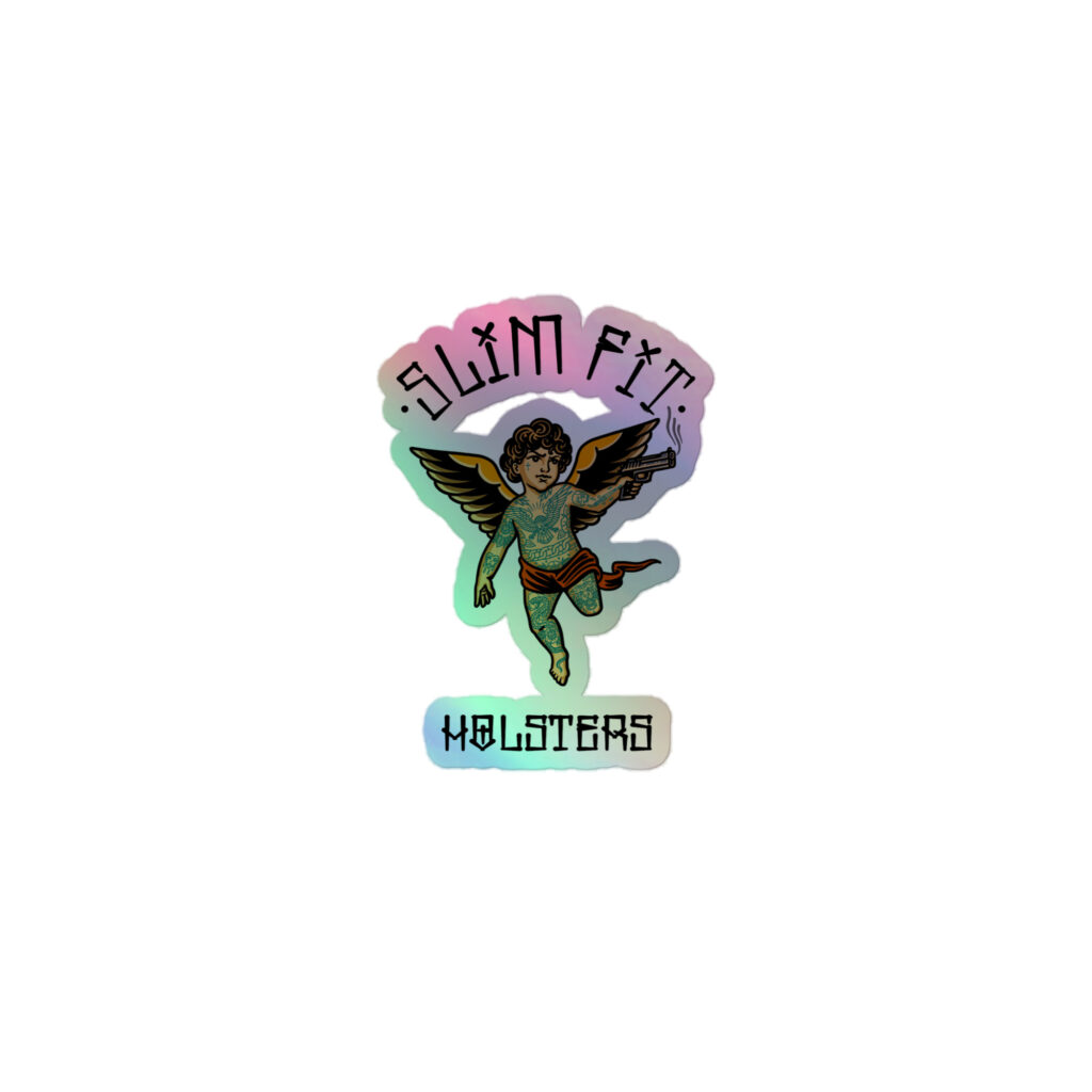 Baby Angel Gun Holographic stickers